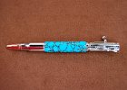 Bolt Action Pen  This 30 caliber bolt action pen is done in Tru-Stone Turquoise and Chrome